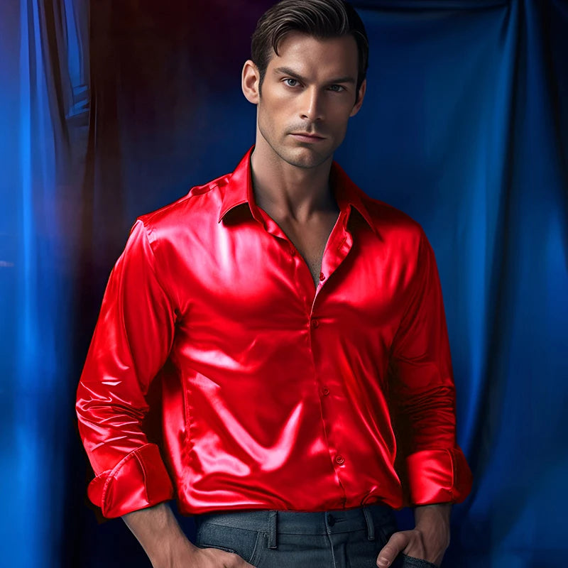 Satin Tuxedo Dress Shirt